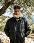 Men's Retro Faux Fur Collar PU Leather Jacket - Thickened Winter Coat