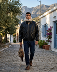 Men's Retro Faux Fur Collar PU Leather Jacket - Thickened Winter Coat