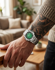 Men's Quartz Watch – Waterproof 3ATM Steel Strap with Luminous Dial, Calendar & 24-Hour Display