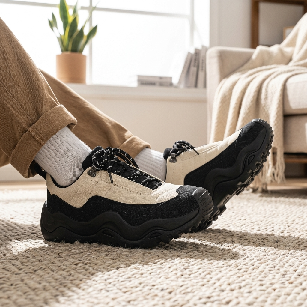 Herren Low Top Freizeitsneaker mit dicker Sohle – Retro-Schnürschuhe mit atmungsaktivem Mesh-Innenfutter und Gummisohle