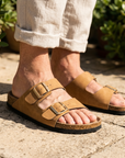 Men's Microfiber Leather Sandals – Ergonomic Arch Support Slip-On