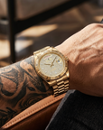 Men's Automatic Calendar Watch – Stainless Steel Mechanical Timepiece with Day-Date Display, Mineral Crystal & Waterproof Design