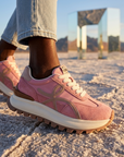 Women's Leather Platform Sneakers – Cross-Strap Thick Sole, 3-5cm Heel