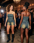 Women's Sleeveless Slim-Fit Denim Jumpsuit