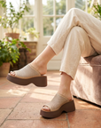Women's Genuine Leather Platform Sandals – Open-Toe Thick Heel