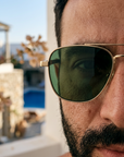 Men's Titanium Alloy Pilot Aviator Sunglasses UV400 HD Glass