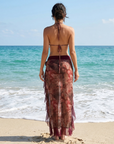 Bead Chain Halter Neck Long Dress – Women's Elegant Two-Piece Set