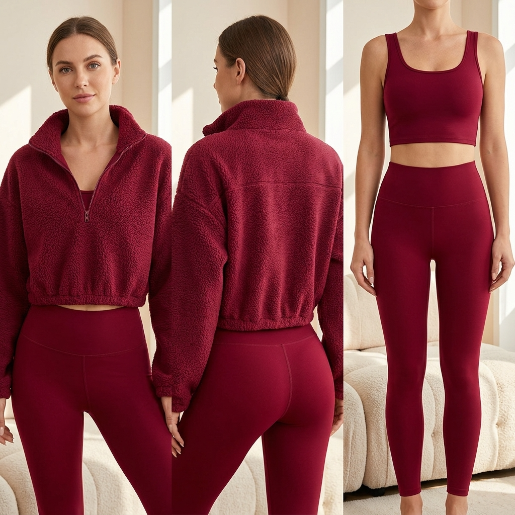 Women's Plush Fleece Sports Three-Piece Set