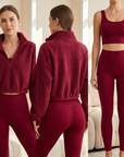 Women's Plush Fleece Sports Three-Piece Set