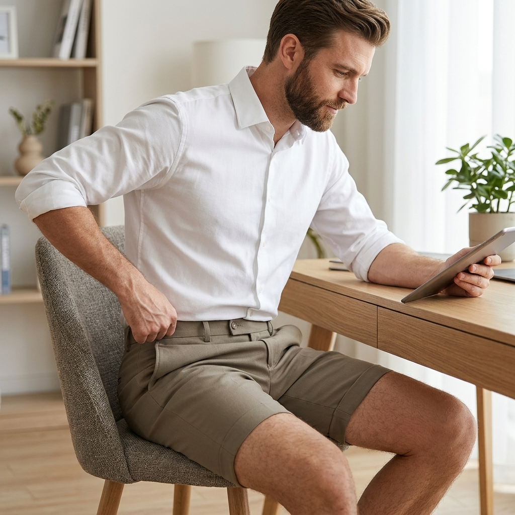 Men's Slim Fit Cuffed Dress Shorts - British Style Summer Shorts