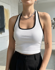 Women's Cotton Halter Backless Strap Vest Top