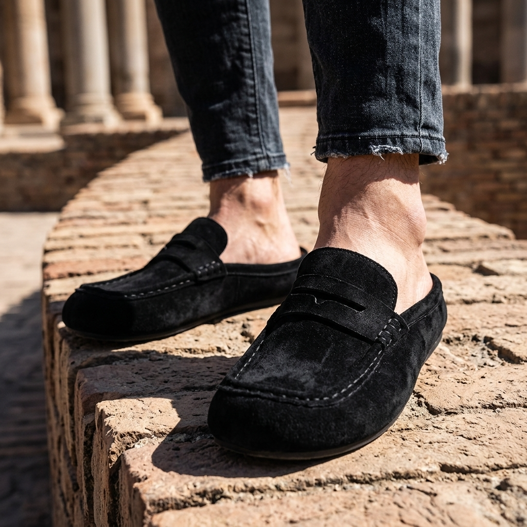 Men's Breathable Slip-On Slippers - Lightweight Flat Casual House Shoes