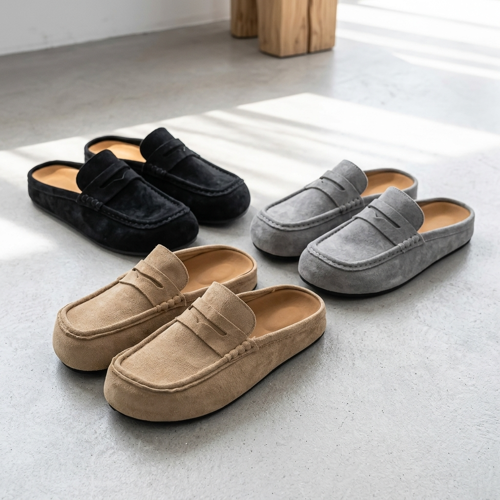 Men's Breathable Slip-On Slippers - Lightweight Flat Casual House Shoes