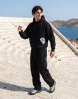 Men's CD Print Hoodie & Sweatpants Set – Retro Streetwear Two-Piece