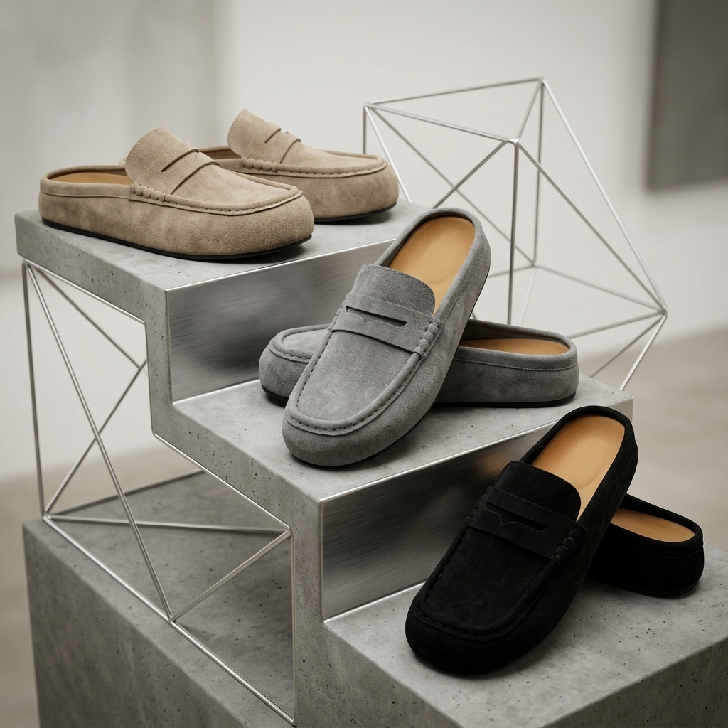 Men's Breathable Slip-On Slippers - Lightweight Flat Casual House Shoes