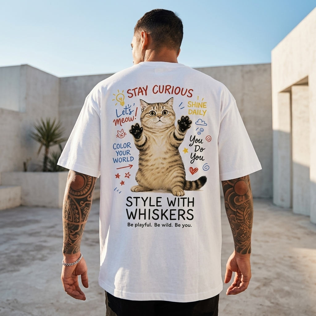 Men's Oversized Graphic Print T-Shirt - Retro Streetwear Tee