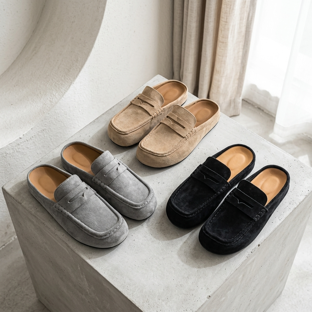 Men's Breathable Slip-On Slippers - Lightweight Flat Casual House Shoes