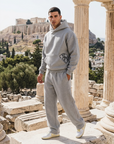 Men's CD Print Hoodie & Sweatpants Set – Retro Streetwear Two-Piece