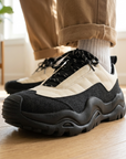 Herren Low Top Freizeitsneaker mit dicker Sohle – Retro-Schnürschuhe mit atmungsaktivem Mesh-Innenfutter und Gummisohle