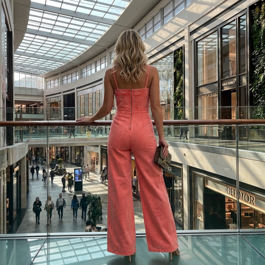 Women's Stretch Denim Jumpsuit – Slim Fit Sleeveless Overalls with Adjustable Straps &amp; High Waist
