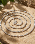 Women's Geometric Ingot Chain Necklace – Silver Plated Retro Style