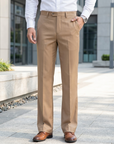 Men's High-Waist Straight-Leg Business Pants – Slim Flare Trousers