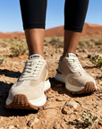 Women's Leather Platform Sneakers – Cross-Strap Thick Sole, 3-5cm Heel