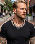 Men's Black Zircon Tennis Chain Necklace with Panther Pendant