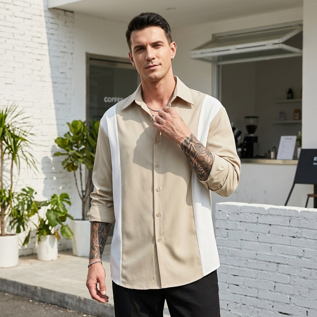 Chemise noire soyeuse et sans plis