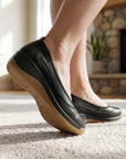 Women's Retro Platform Loafers with Buckle Strap