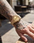 Men's Automatic Calendar Watch – Stainless Steel Mechanical Timepiece with Day-Date Display, Mineral Crystal & Waterproof Design