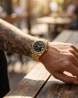 Men's Automatic Calendar Watch – Stainless Steel Mechanical Timepiece with Day-Date Display, Mineral Crystal & Waterproof Design