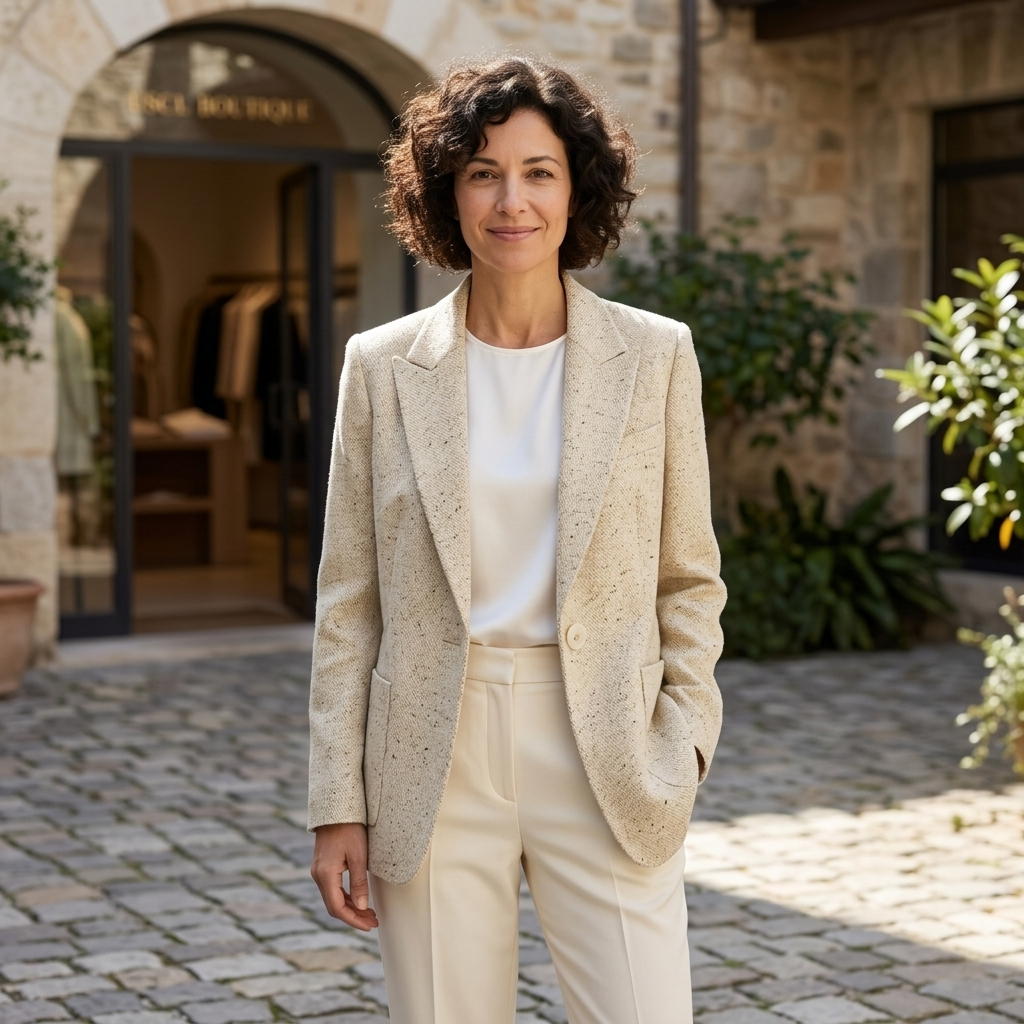 Damen Blazer Jacke im Oversize-Schnitt – Minimalistischer Ein-Knopf-Anzugblazer aus leichtem Stoff &amp; Elegantem Casual-Professional Stil