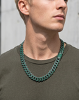 Men's Diamond-Studded Cuban Chain Necklace – Hip-Hop 12mm