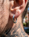 Men's Stainless Steel Hoop Earrings – Hypoallergenic Minimalist Hoops