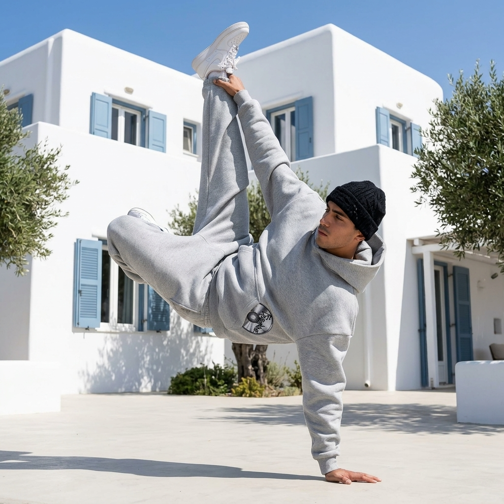 Men's CD Print Hoodie &amp; Sweatpants Set – Retro Streetwear Two-Piece