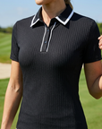 Women's Golf Polo Shirt – Slim Fit Short Sleeve, Quick-Dry Nylon