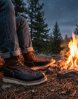 Herren Echtleder High-Top Martin Boots – Britischer Stil Schnürstiefel Runde Kappe Kampf- und Arbeitsstiefel