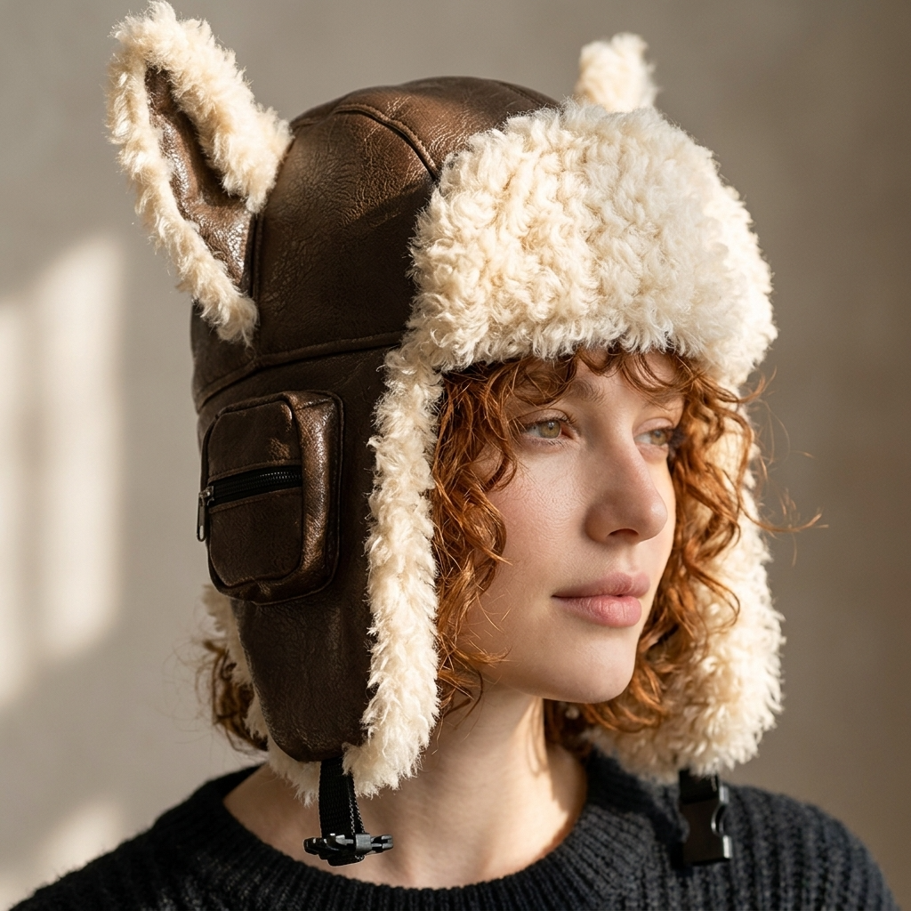 Women's Plush Ear Protection Winter Hat - Windproof Dome Cap