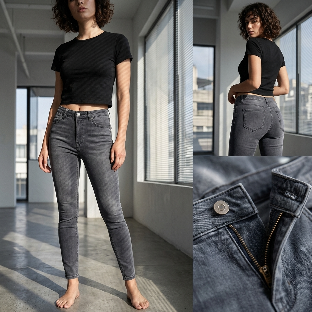Women's High-Waist Skinny Jeans – Stretch Denim Pencil Pants