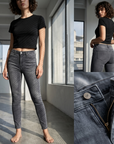 Women's High-Waist Skinny Jeans – Stretch Denim Pencil Pants