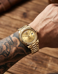 Men's Automatic Calendar Watch – Stainless Steel Mechanical Timepiece with Day-Date Display, Mineral Crystal & Waterproof Design