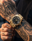 Men's Automatic Calendar Watch – Stainless Steel Mechanical Timepiece with Day-Date Display, Mineral Crystal & Waterproof Design