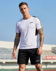 Men's Quick-Dry Sports T-Shirt & Shorts Set – Moisture-Wicking Polyester Activewear