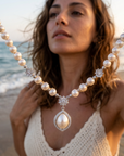 Women's Natural Freshwater Pearl Sterling Silver Necklace
