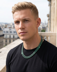 Men's Diamond-Studded Cuban Chain Necklace – Hip-Hop 12mm