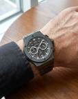 Herren Multifunktions-wasserdichte leuchtende Chronographenuhr – 42mm Quarz Kalender Edelstahlarmband Sport Business Zeitmesser