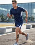 Men's Quick-Dry Sports T-Shirt & Shorts Set – Moisture-Wicking Polyester Activewear
