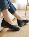 Women's Retro Platform Loafers with Buckle Strap