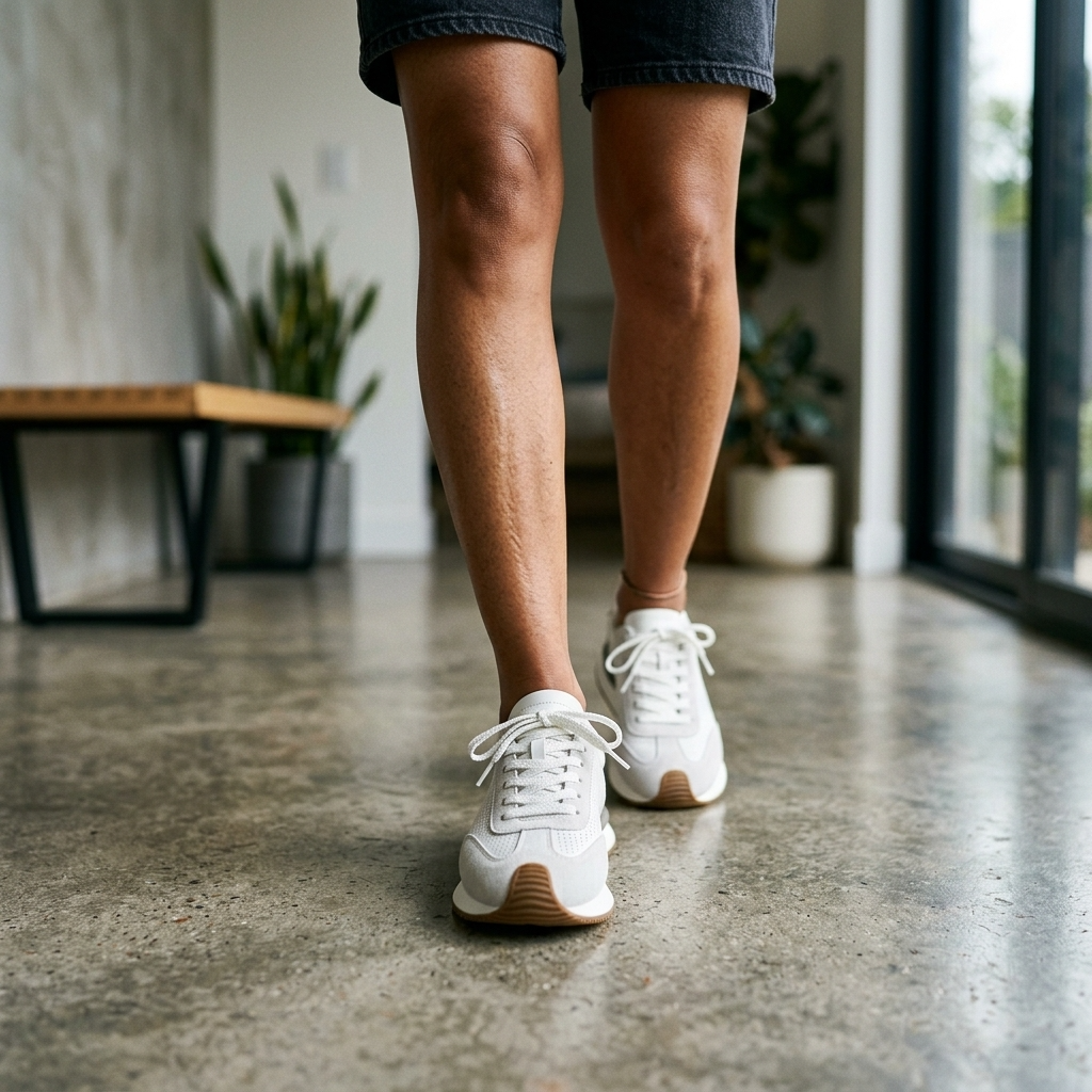 Women's First Layer Cowhide White Sneakers - Lace-Up, Flat